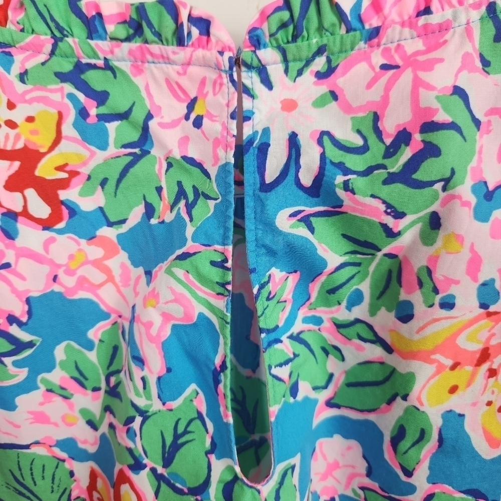 Lilly Pulitzer Preppy Colorful Trista Blouse Top Multi Rose to the Occasion L - Picture 10 of 14